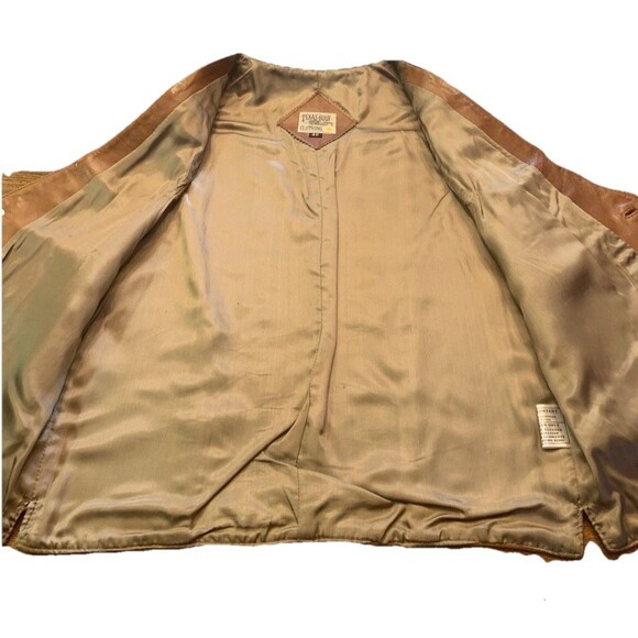 Texas Boot Clothing Vintage Leather Vest Mens Size 40 Tan Cowboy Western Ranch - Picture 6 of 14